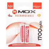 Pilha Recarregável Mox Aaa C/2 1700mah