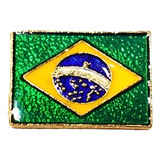 Pim Bótom Broche Bandeira Do Brasil 23mm Folheado A Ouro