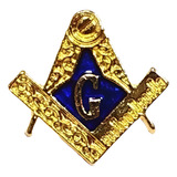 Pim Bótom Broche Maçonaria Azul 12mm Folheado Ouro Qualidade