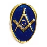 Pim Bótom Broche Maçonaria Azul 15mm Folheado Ouro Qualidade