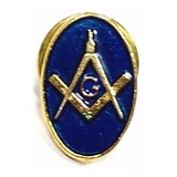Pim Bótom Broche Maçonaria Azul 15mm Folheado Ouro Qualidade