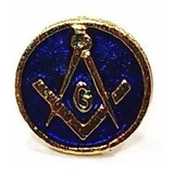 Pim Bótom Broche Maçonaria Azul 8mm Folheado Ouro Qualidade