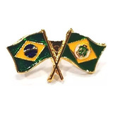 Pin Bótom Broche Bandeira Brasil X Estado Do Ceará Folheado