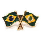 Pin Bótom Broche Bandeira Brasil X Estado Do Ceará Folheado