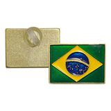 Pin Boton Broche Bandeira Do Brasil 25x17 - 30 Und