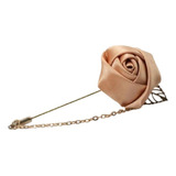 Pin Broche Flor Cetim Marrom Folha Terno Lapela Casamento