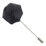 Pin Broche Noivo Flor Preto Casamento Prateada Terno Lapela