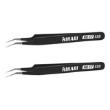 Pinça Esd Antiestática Ponta Curva 115mm Hk-17 Hikari - 2pçs