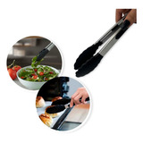 Pinça Pegador Culinário Silicone 30 Cm Multiuso Inox Fritura
