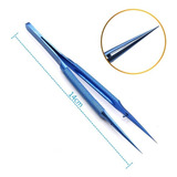 Pinça Reta De Titanio Azul Antiestática Alta Resistência