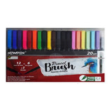 Pincel Brush Aquarelável Estojo 20 Cores