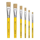 Pincel Chato Artesanato Tigre 815 Kit Com 6 Unidades