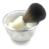 Pincel De Barba Pelo De Texugo Beje / Saboeira De Aluminio