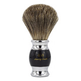 Pincel De Pelo De Texugo Para Barbear Escova Barba Luxo Inox