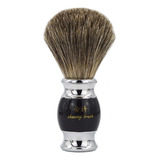 Pincel Para Barbear De Pelo De Texugo Escova Barba Inox Luxo Shaving Brush