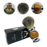 Pincel Para Barbear De Pelo De Texugo Escova Barba Inox Luxo