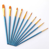Pincel Para Pintura Aquarela Óleo Acrílico Kit 10 Peças