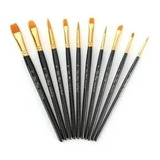 Pincel Para Pintura Aquarela Óleo Acrílico Kit Com 10 Peças