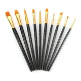 Pincel Para Pintura Aquarela Tinta Óleo Acrílico Kit 10 Peça