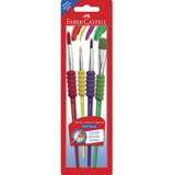 Pincel Soft Touch Faber Castell - Kit 4 Pincéis Coloridos