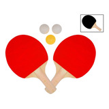 Ping Pong 2 Raquetes Tenis Mesa 3 Bolinhas Cabo Anatômico Cor Vermelho Tipo De Cabo An (anatômico)