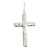 Pingente Crucifixo Cristo Relevo Maciço Prata 990 (99%) Nf