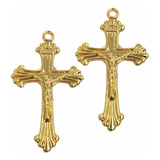 Pingente Crucifixo Cruz 4,1 Cm Dourado