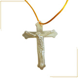 Pingente Cruz Abs 55x40 Creme Com Detalhes - 250 Gramas
