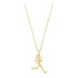 Pingente De Corrida Feminino Colar Sport Folheados Ouro 18k