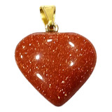 Pingente De Pedra Do Sol Goldstone 2cm Fecho Folheado A Ouro