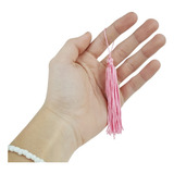 Pingente De Seda Tassel - Franja 100 Unidades - Rosa Claro