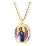 Pingente Fé Medalha Nossa Senhora Imaculada Conceição Ouro