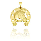 Pingente Ferradura Cavalo Médio Banhado A Ouro 18k C/ Nota Cor Dourado