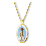 Pingente Medalha Nossa Senhora Fátima Ouro 18k Color Pequena