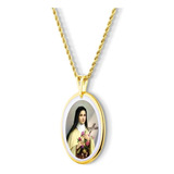 Pingente Medalha Santa Terezinha Ouro 18k Pequena