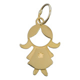 Pingente Menina Ouro18k - Bonequinha -