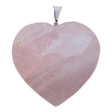 Pingente Natural Coração De Quartzo Rosa - Amor E Autoestima