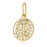 Pingente Ouro 18k Medalha Milagrosa São Bento 10mm