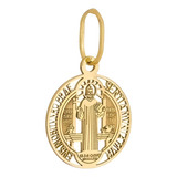 Pingente Ouro 18k Medalha Milagrosa São Bento 15mm
