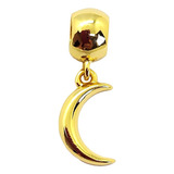 Pingente P/ Colar Pulseira C/ Meia Lua Folheado À Ouro 