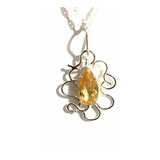 Pingente Pedra Topazio Imperial Natural Prata 925