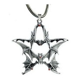 Pingente Pentagrama De Morcegos Pingente Com Cristal