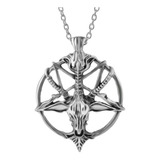 Pingente Pentagrama Invertido Baphomet Bode Goat Com Colar