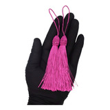 Pingente Tassel 9cm Poliéster Franjas 10un Varias Cores Cor Pink