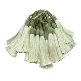 Pingente Tassel 9cm Poliéster Franjas Creme