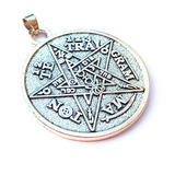 Pingente Tetragrammaton Pentagrama Estrela P/proteção Prata