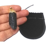 Pingente Turmalina Negra 4cm Pedra P/