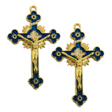 Pingentes Crucifixo Dourado Resinado 5,2cm P/terços