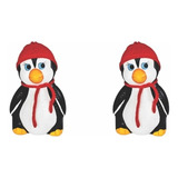 Pinguim Grande Enfeite De Geladeira C/ Toquinha De Pano 2 Pç