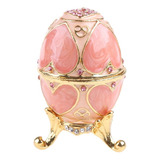 Pink Faberge-ovo Pintado À Mão Jóias Trinket Caixa Presente